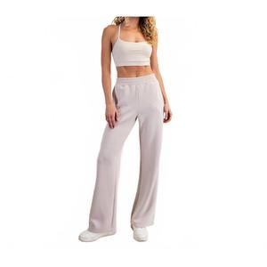 NEW RAE MODE modal scuba piping straight pants in mocha cream